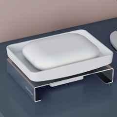 Plantex Stainless Steel and ABS Single Soap Dish for Bathroom/Soap Stand/Soap Holder/Bathroom Accessories Table Top Chrome & ABS