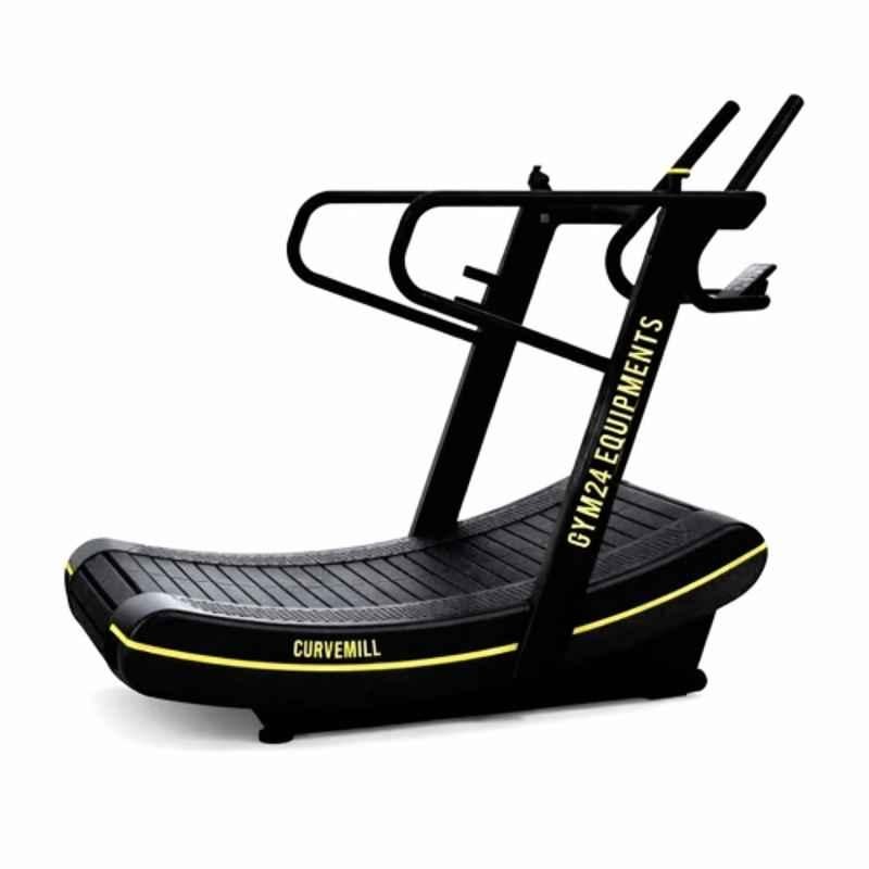 GYM24 Equipment 500kg Curve Black Non Motorized Treadmill with 6 Speed