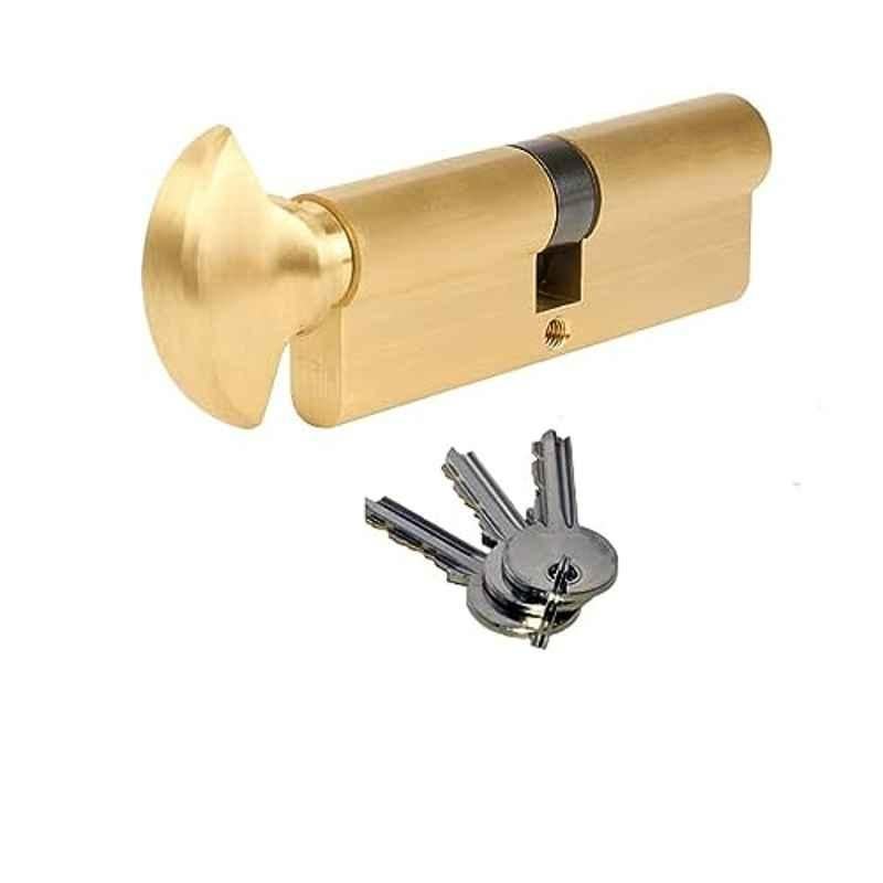 Robustline 70mm Stainless Steel & Brass Plated Anti Fog Eclipse Cylinder Door Lock with Key