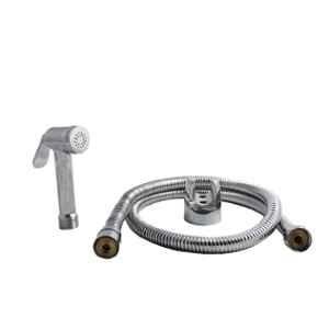 Elegant Casa Crown 1851 ABS Health Faucet with Wall Hook & 1m Stainless Steel Chrome Finish Hose