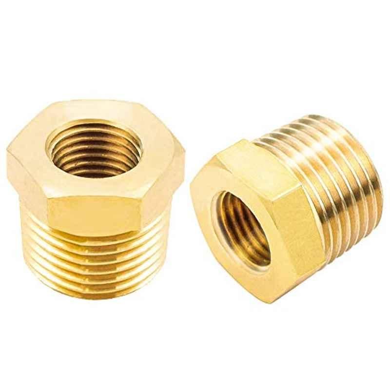3/4x1/2 inch Brass Hex Pipe Bushing Reducer (Pack of 2)