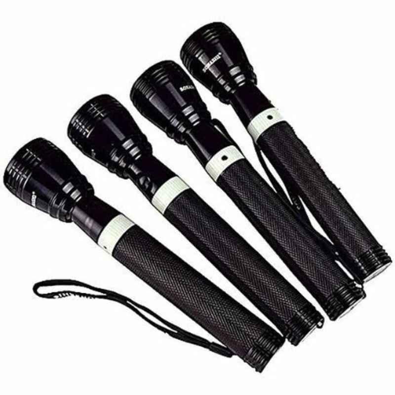 Sonashi 3W Black Rechargeable LED Flashlight, SLT-2611 (Pack of 4)