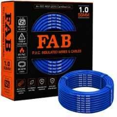 FAB 1 Sqmm Single Core Blue FR PVC CCS Copper Insulated House Wire, Length: 91 m