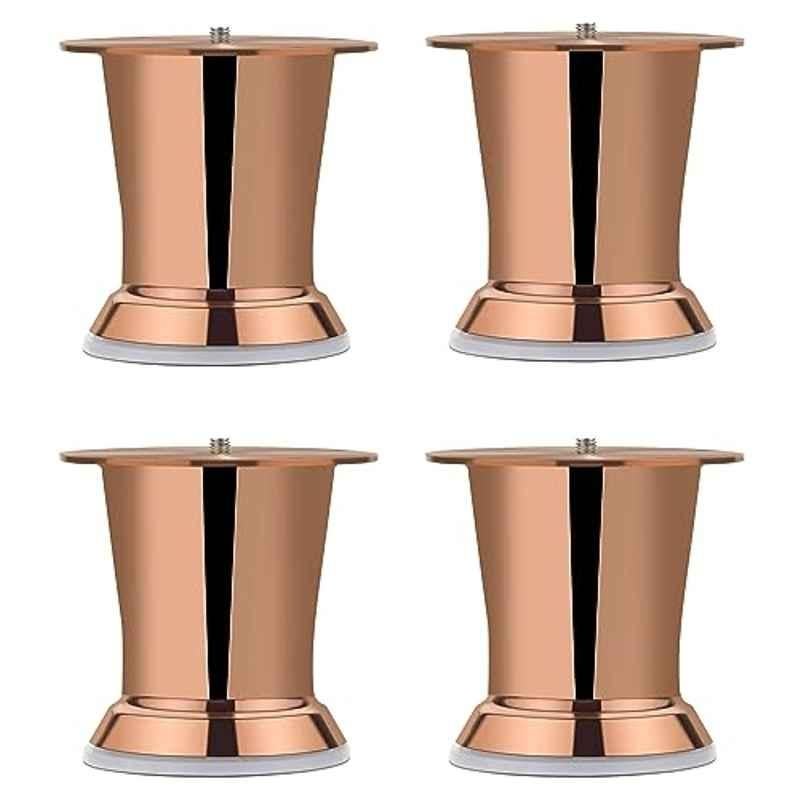 Plantex Heavy Duty 3 inch Spare Sofa Legs for Bed Furniture/Sofa Legs for Table/Sofa Support Legs Set of 4 Pcs Rose Gold