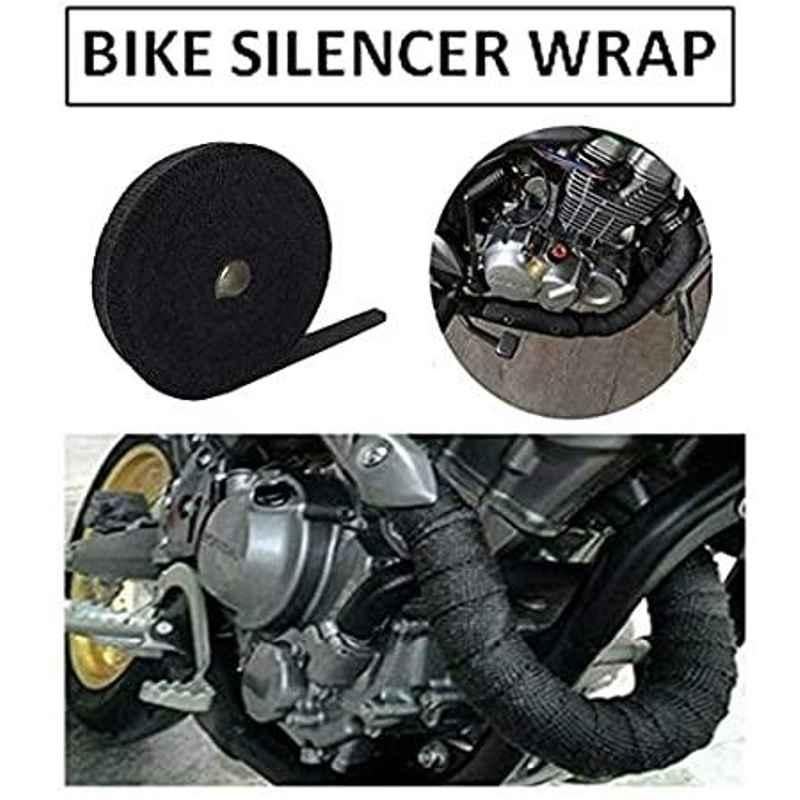 AOW Black Silencer Wrap Bike Exhaust Shield for All Royal Enfield Models (Length : 3 Mtrs) W-25