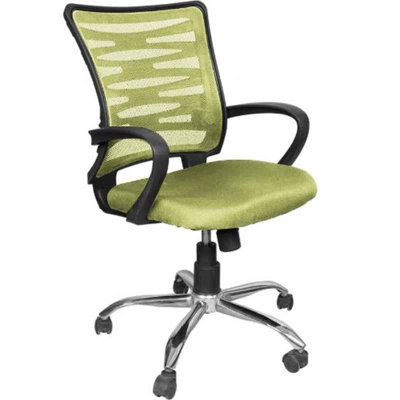 Furniturstation Leatherette Light Grey Ergonomic Mesh Low Back Office Chair, SB_MESH -02_ 2 IN 2 LGR