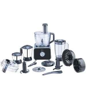 Bajaj FX-1000 DLX 1000W Black Food Processor & Mixer Grinder with 9 Pcs Attachments, 410529