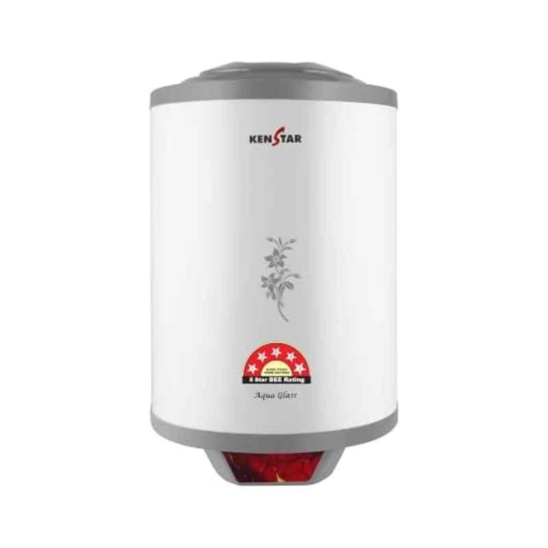 Kenstar Aqua Glass 10 Litre 2000W ABS White & Grey Storage Water Heater