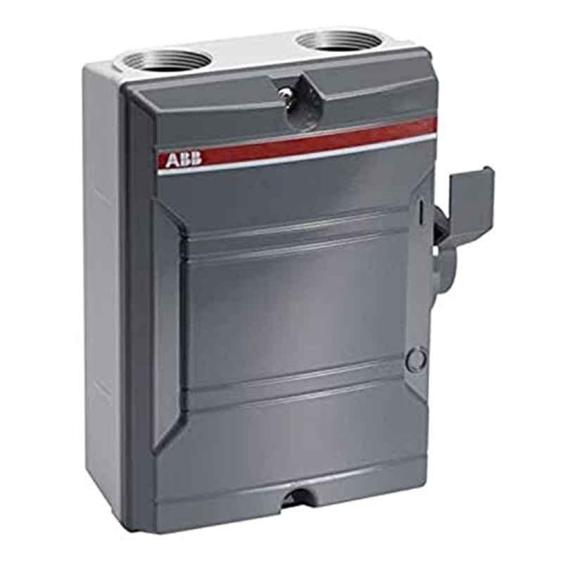 ABB KSE240 40A 2 Pole Aluminium Grey Weatherproof Enclosed Isolator, 2CMA142414R1000
