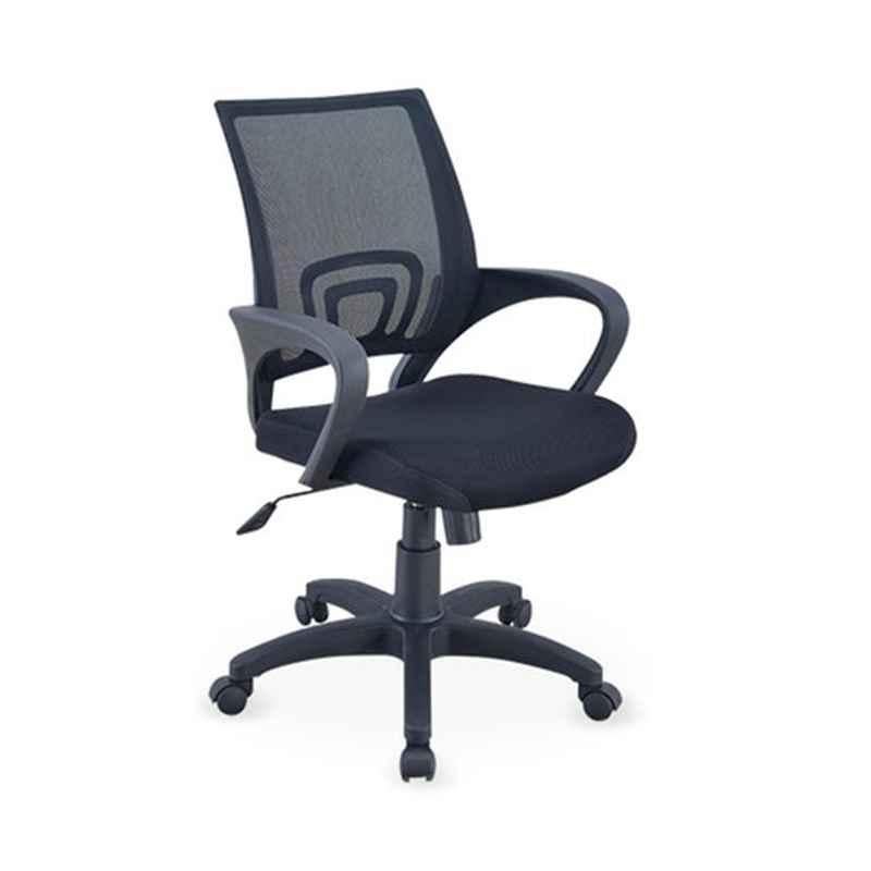 Micasa 55.5x29.5x58cm Wood Black Office Chair, MCT058-BLACK