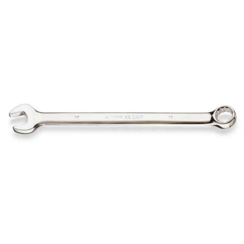 Beta 42LMP 15x15mm Bright Chrome Plated Long Series Open & Offset Ring Ends Combination Wrench, 000420515