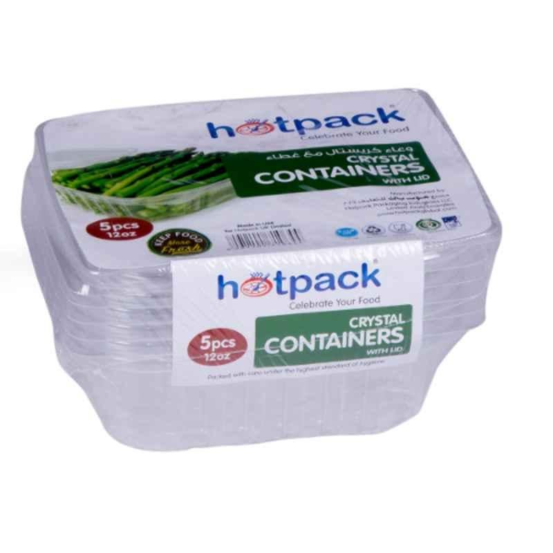 Hotpack 5Pcs 12Oz Crystal Clear Container Set, CCP12