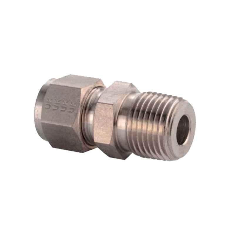 Parker Fitting, 1/8 Male Quick Coupling with Shutoff, Stainless