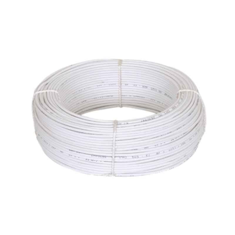 GVD 0.75 Sqmm White PVC Insulated Single Core Flame Retardant Copper Clad Steel Industrial Wire, Length: 90 m