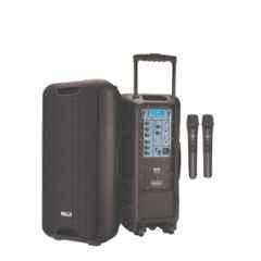 Ahuja Aspire-208 55W Wireless Bluetooth Portable PA Amplifier DJ Speaker with Trolley System & 2 Pcs Mic
