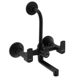 Plantex Wall Mixer for Bathroom 2-in-1 with L-Bend Connecter for Overhead Shower with Brass Spindles/Wall Mixer with Nickel Chrome Mirror Finish/Teflon Tape & Wall Flange (Saga-balk)