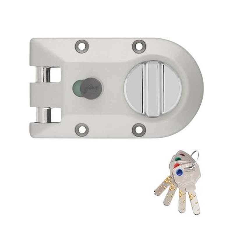 Godrej 4291 Ultra XL+Vertibolt 1CK Satin Nickel Door Lock with 4 Keys