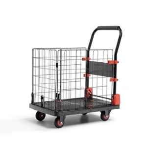 Corvids 150kg Plastic Portable & Collapsible Platform Trolley with Basket Cage, CPT-PL150BS