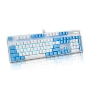 Rapoo V500 Pro White Cerulean Full Size Mechanical USB-A Gaming Keyboard with Aluminium Alloy Body