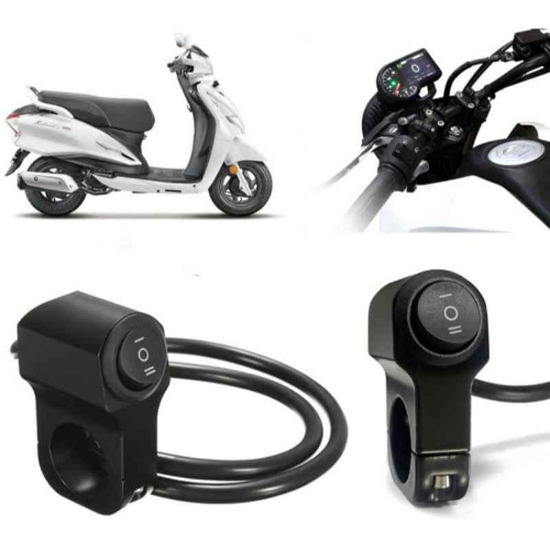 Auto Pearl 12V Aluminium Alloy Black Motorcycle Handlebar Headlight Switch for Duet 125 CC