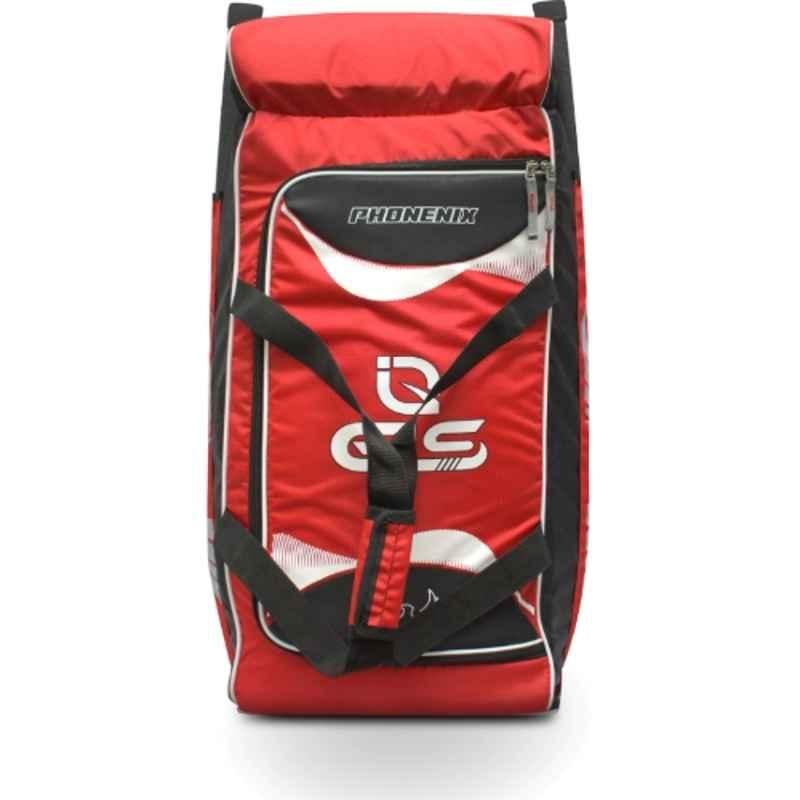 GLS Phonenix PU Black & Red Duffle Cricket Kit Bag with Two Bat Pocket
