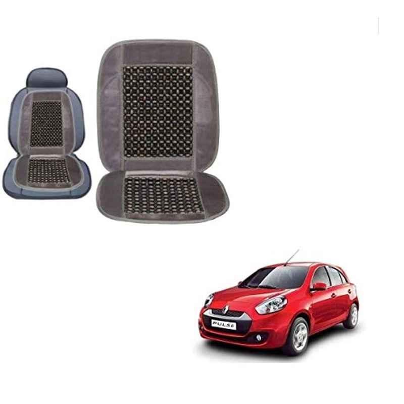 Kozdiko Wooden Bead Seat with Grey Velvet Border for Renault Pulse, KOZ-86687