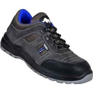 Coffer Safety CS-1007 Leather Steel Toe Black Work Safety Shoes, Size: 8