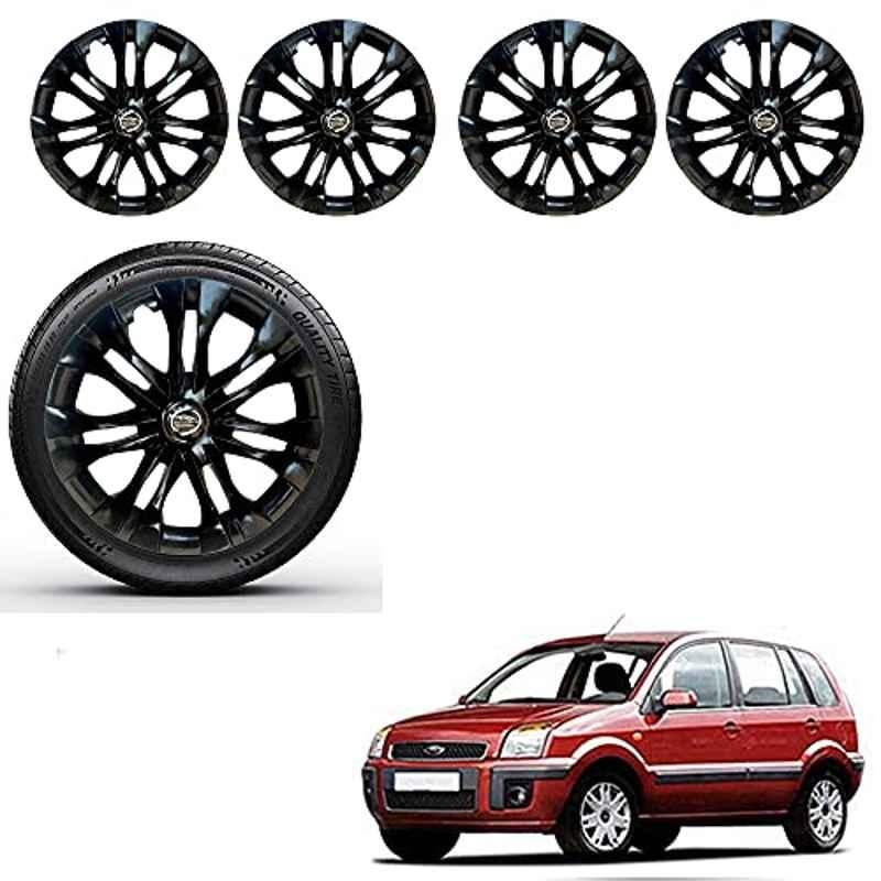 Auto Pearl 4 Pcs 15 inch ABS Black Premium Car Wheel Cover Set for Ford Fusion, WCBLK01