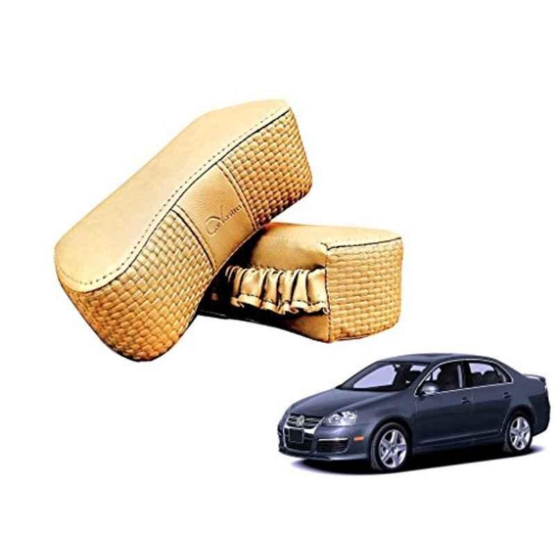Kozdiko 2 Pcs Memory Foam Beige Luxurious Neck Rest Set for Volkswagen Jetta, koz_32618