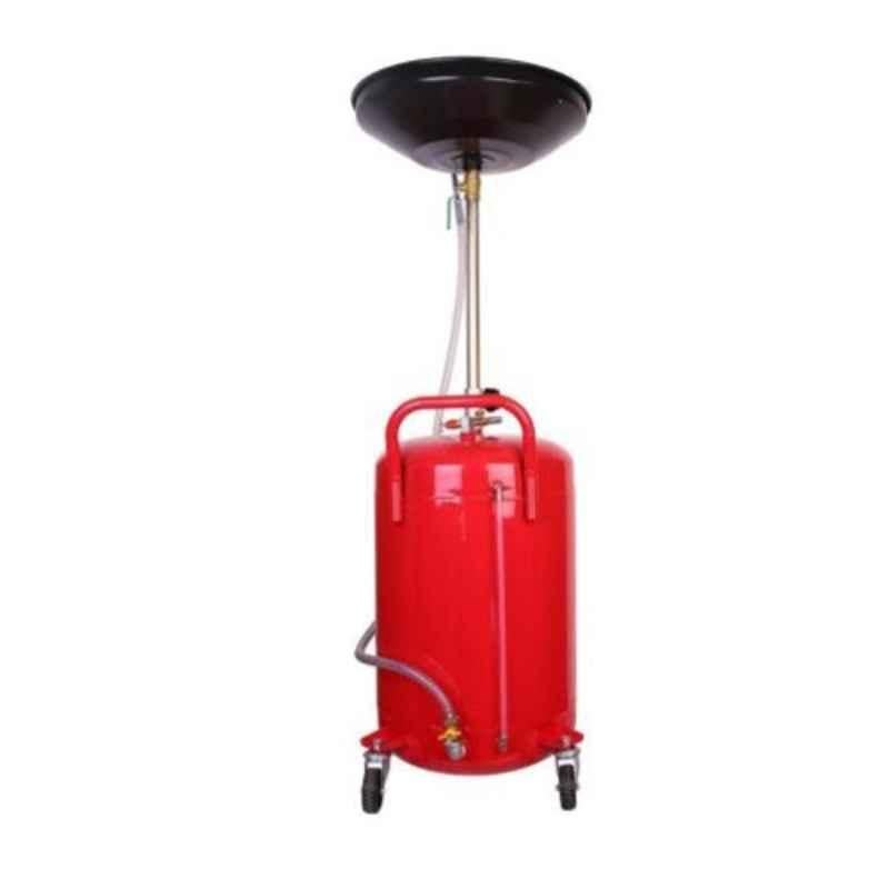 Hukums 80 Litre Mild Steel Red Manual Oil Suction & Drainer Tank