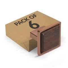 Plantex Knobs for Drawer | Kitchen Cabinet Knobs | Pulls Handles Knobs for Wardrobe & Kitchen | Square Drawer Pulls and Knobs (Pack of 6) Rose Gold & Wood