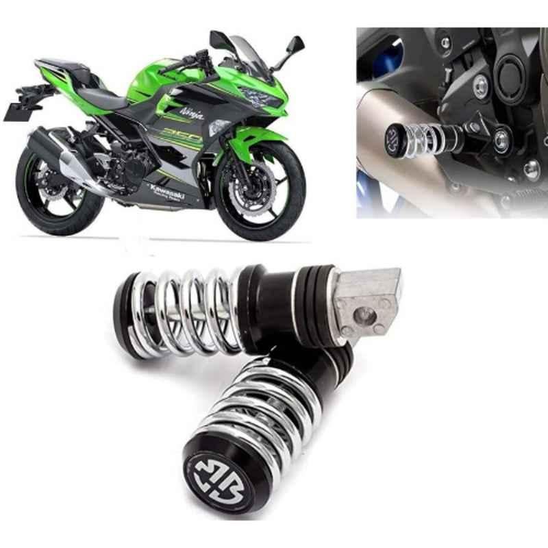 Auto Pearl 2 Pcs Steel Black Foot Rest Spring Coiled Set for Ninja 250