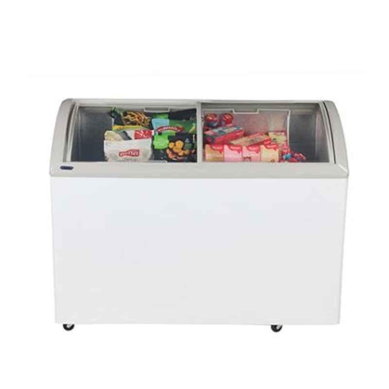 Haier 376L White Glass Top Flat Commercial Freezer, HCF-410FGMHC