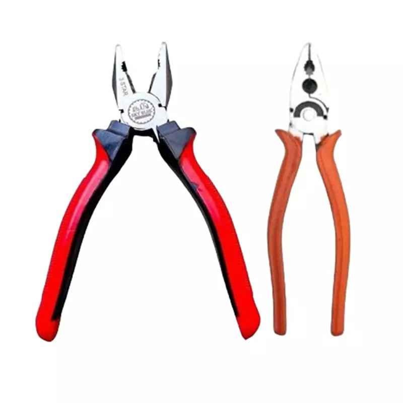Sky Blue 8 inch Stainless Steel Lineman Plier, SBE467 (Pack of 2)