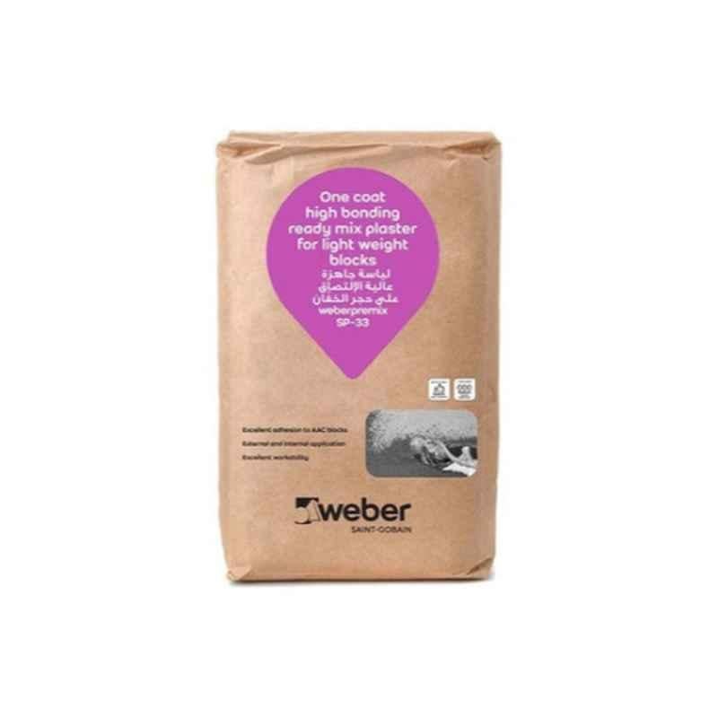 Weber Saint Gobain 50kg Weberpremix SP33 Plaster for Light Weight Blocks, WEBPMSP33/50