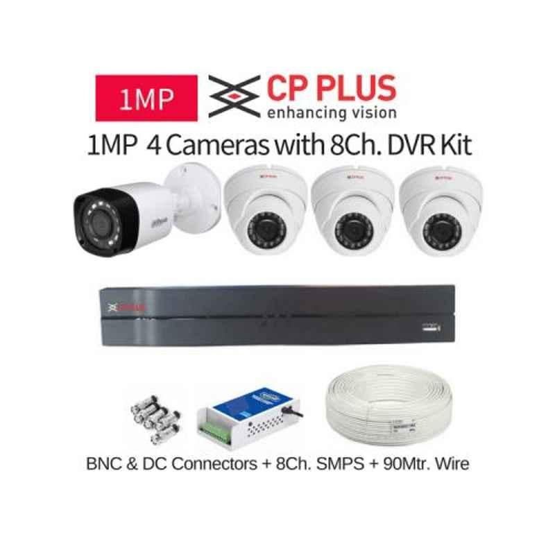 CP Plus 4 Cameras 1MP with 8 Channel DVR Combo Kit