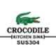 Crocodile 37x18x10 inch Double Bowl Stainless Steel Diamond Cut Kitchen Sink, CR-06