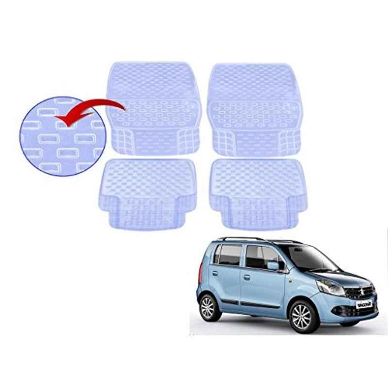 Kozdiko 93043 4 Pcs Rubber & PVC Clear Car Floor Mat Set for Maruti Suzuki WagonR