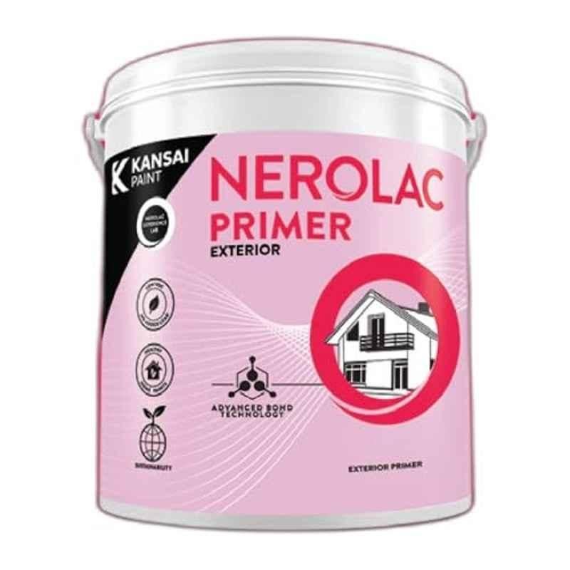 Nerolac 4 Litre White Water Based Exterior Wall Primer with Weather Resistant, FastDrying & Low VOC