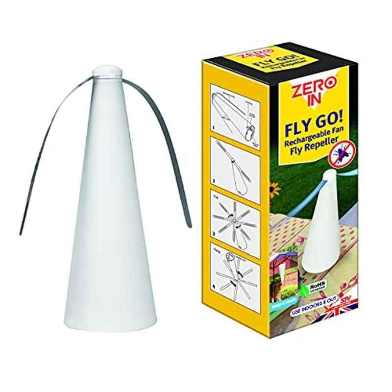 Zero In Fly Go ZER889 White USB Rechargeable Fan Fly Repeller
