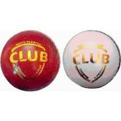 HTM Club Red & Yellow Play Cricket Leather Ball for Practice Sessions & Hobby (Pack of 2)