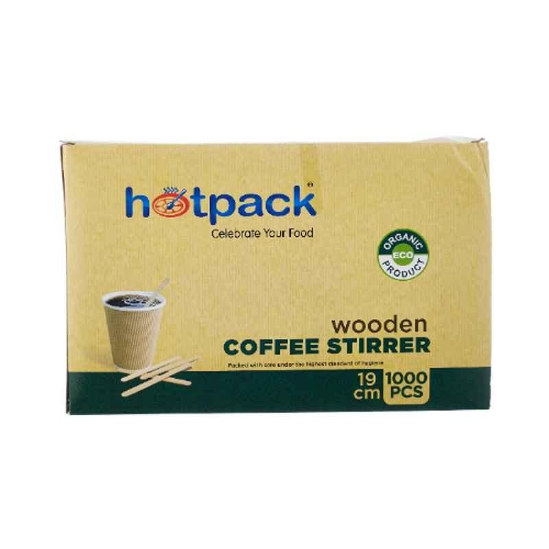 Hotpack 1000Pcs 17cm Wooden Coffee Stirrer Set, WST19
