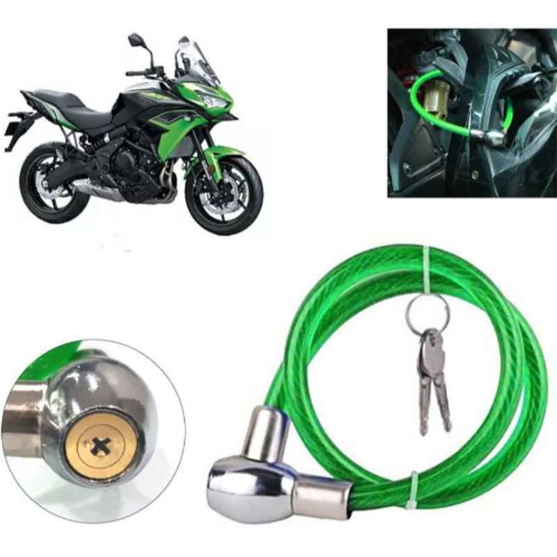 Auto Pearl PVC & Plastic Green Heavy Duty Cable Lock for Versys 650, 349
