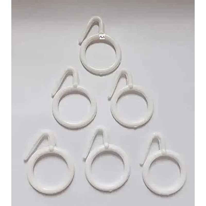 Abbasali Plastic White Curtain Rings (Pack of 50)