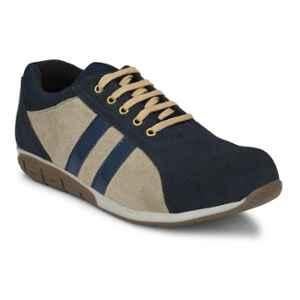 ArmaDuro AD1004 Suede Leather Steel Toe Blue Work Safety Shoes, Size: 8