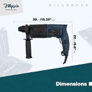 Hillgrove 750W Forward & Reverse Rotation Hammer Impact Drill Machine with 3 Bits & 8 inch Adjustable Wrench, HGCM1195
