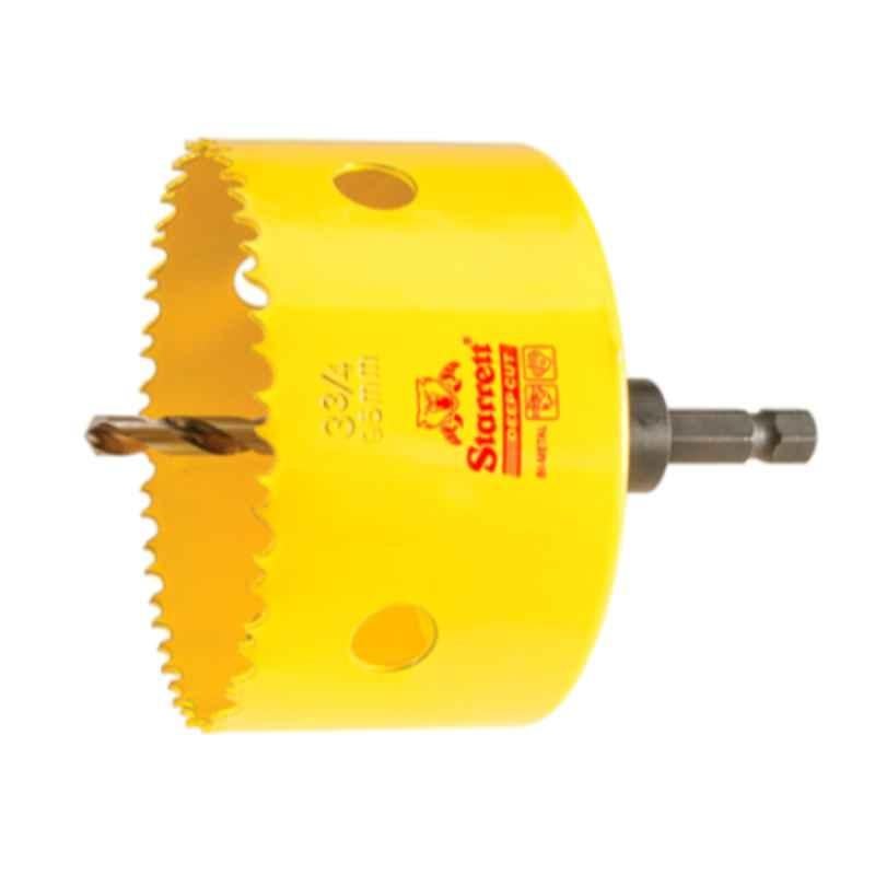Starrett Deep Cut 95mm Yellow Bi Metal Hole Saw with Arbor, ADCH0334
