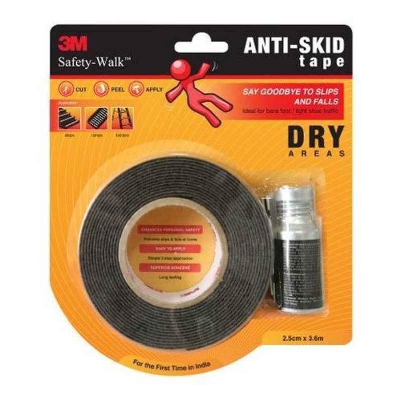 3M 2.5cmx3.6m Black Dry Anti Skid Tape