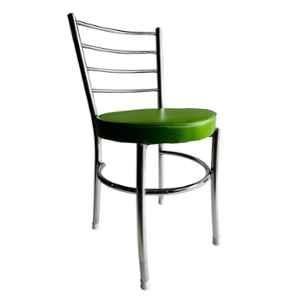 P P Chair Stainless Steel Chrome Finish Green Multipurpose Dining Chair