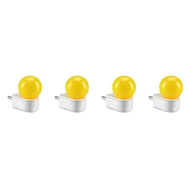Orient Electric Deco 0.5W Yellow Plug n Play LED Night Lamp with 2 Pin Socket, Glare-Free Brightness & BIS Approved (Pack of 4)